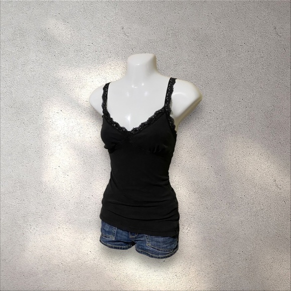 !! SOLD DO NOT BUY !! No Bo Black Lace Trim Cami Top - Picture 2 of 3